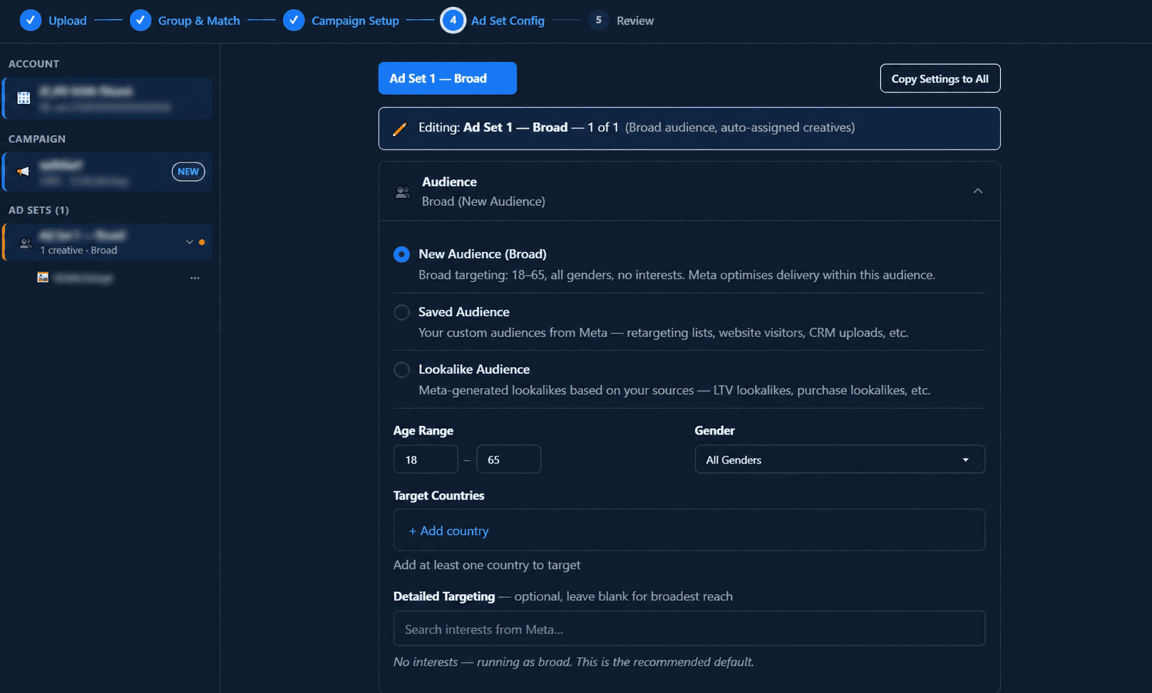 AdAtlas Bulk Uploader review and publish step.